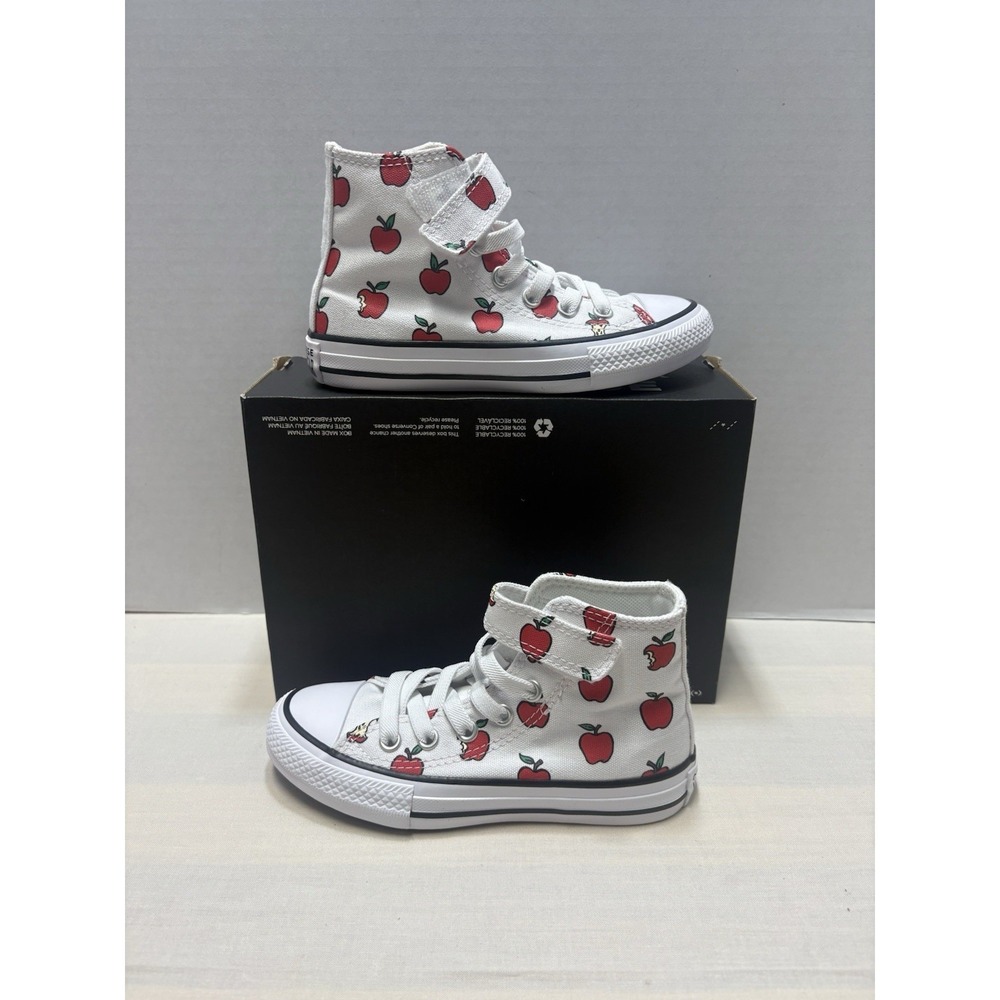 NEW Converse Chuck Taylor CTAS 1V HI Apple Print Easy-On Little Kids Size 11C